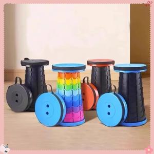 경량 휴대용 플라스틱 접이식 텔레스코픽 의자 - 높이 조절 가능 컴팩트 스툴 낚시 해변 및 캠핑에 완벽