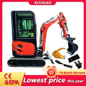 중국산 2톤 1.8 미니 굴삭기 무료 배송 맞춤형 다기능 쿠보타 엔진 소형 크롤러 농장 굴삭기 가정용
