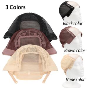 조정 가능한 스트랩으로 가발을 만들기위한 레이스 프론트 가발 모자 클로저 정면으로 가발을 만들기위한 글루리스 스위스 레이스 네트 위빙 캡