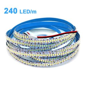 240LED/m LED 스트립 2835 DC12V 24V 홈 라이트 스트립 5M 1200LED 하이 라이트 빨간색 녹색 파란색 유연하고 절단 가능한 소프트 램프 바