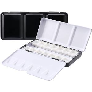 Bview Art 뜨거운 판매 빈 수채화 통 팔레트 페인트 케이스 14pcs 하프 팬