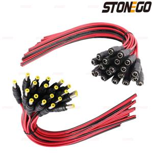 STONEGO 10/20/50PCS 12V Dc 커넥터 남성 여성 잭 케이블 와이어 라인 어댑터 플러그 전원 공급 장치 5.5x2.1mm