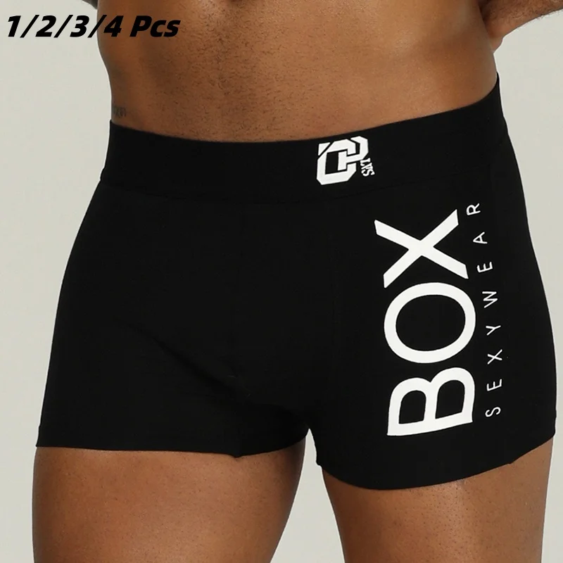 1/2/3/4 Pcs ORLVS Mens Boxer 섹시한 속옷 부드러운 롱 코튼 소프트 언더 팬츠 남성 팬티 3D 파우치 반바지 착용 바지 짧은