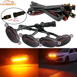 4X 자동차 그릴 라이트 옐로우 라이트 주간 러닝 라이트 LED 장식 경고등 픽업 트럭 헤이즈 라이트 12V 제어 랩터