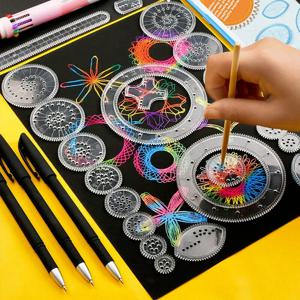 27 Pcs Tin Draw 드로잉 아트 오리지널 Spirograph 디자인 세트 공예 어린이 장난감 만들기