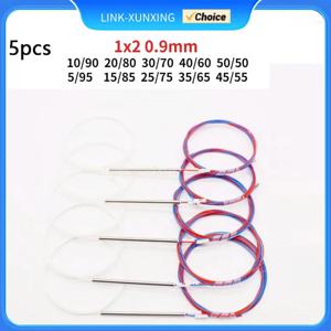 5pcs 1x2 0.9mm 10/90 20/80 30/70 40/60 50/50 다양한 유형의 불균형 커플러 광섬유 FBT 분배기, 커넥터 없음