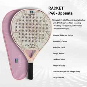 Pala Padel Raquetas de Tenis 라켓 패들 라켓 EVA 소프트 100%/3K/12K 탄소 섬유 3D Hexgon 패들 (Padel 가방 액세서리 포함)