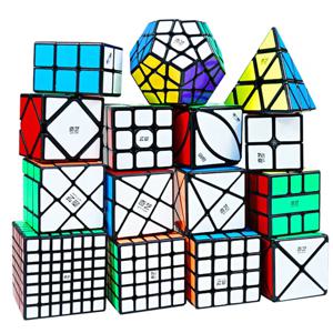 QIYI 스피드 매직 큐브 3x3x3 4x4x4 5x5x5 퍼즐 블랙 스티커 매직 큐브 교육 학습 Cubo Magico 어린이를위한 장난감 어린이