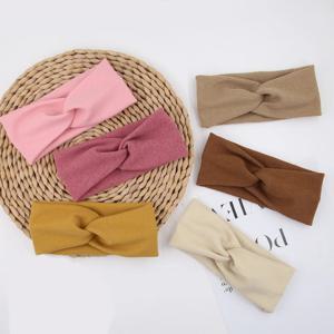 솔리드 늑골이있는 아기 머리띠 매듭 머리 묶인 Hairbands 가짜 캐시미어 와이드 모자를 쓰고 있죠 Headwraps 어린이 소년 소녀 헤어 액세서리