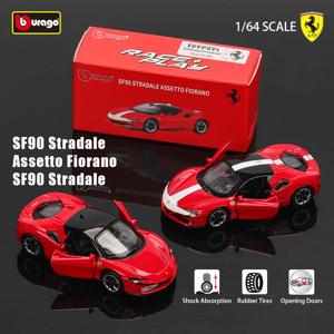 Bbugo 1:64 정품 페라리 SF90 SP1 458 ENZO F40 F12TDF SF90 자동차 모델 시리즈 어린이 크리스마스 소년 선물 장난감
