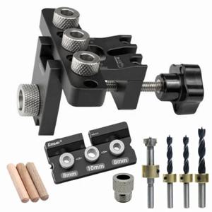 유니버설 지그 Dowel Cam Jig 3 In 1 Dowelling Jig 마스터 키트 목재 구멍 드릴링 가이드 DIY 목재 작업을위한 목공 위치