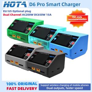 HOTA D6 Pro AC 200W DC 650W 15A 2X325W 2X15 ACharger, NiZn/Nicd/NiMH 배터리 RC 드론 예비 부품용 무선 충전 포함