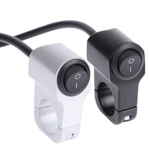 오토바이 핸들 바 헤드 라이트 ON/OFF 스위치 스쿠터 ATV 알루미늄 합금 2 선 블랙 라이트 방수 스위치 12V