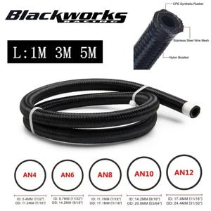 1M 3M 5M 연료 호스 오일 가스 라인 AN4 AN6 AN8 AN10 AN12 쿨러 호스 라인 파이프 튜브 나일론 스테인레스 스틸 브레이드 CPE 고무