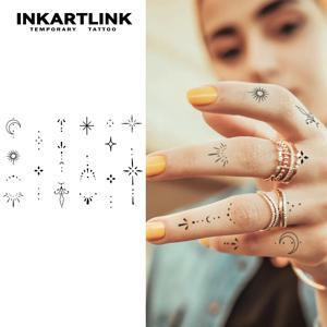헤나 손가락 문신(2) 임시 문신 스티커, 방수 마법 문신, 최대 15일 지속되는 가짜 문신, 반영구적 문신