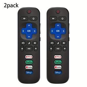 TCL Roku/Hisense Roku/Onn Roku/Philips Roku 스마트 TV와 호환되는 리모컨 2개(RokuStick 및 박스에 적용되지 않음)