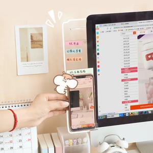 Bview Art 컴퓨터 모니터 작업 메모 스티커 라벨 보드 사무실 책상 화면 베젤 모니터 측면 투명 가장자리 클립