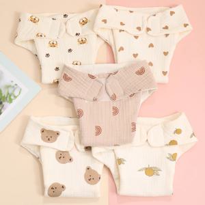 방수 재사용 가능한 코튼 베이비 트레이닝 바지 유아 반바지 속옷 천 아기 기저귀 기저귀 팬티 기저귀 변경