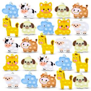 어린이를위한 7/21PCS 성인 새 동물 양 고양이 개 Pop Fidget 장난감 푸시 버블 포퍼 감각 스트레스 릴리프 장난감 파티 호의