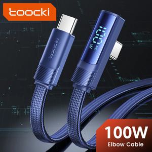 Toocki PD100W 유형 C-C 케이블, 삼성 Xiaomi Led 디지털 고속 충전 USB C 벤드 와이어, iPhone 15 시리즈 게임 데이터 코드