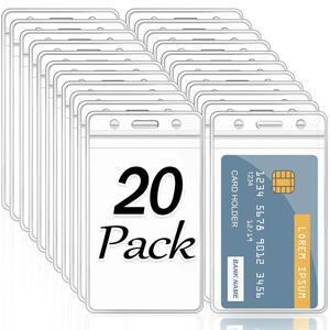 1/20Pcs 방수 투명 카드 홀더 플라스틱 수호자 케이스 비즈니스 버스 은행 신용 카드 수호자 ID 카드 배지 홀더