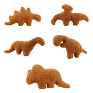 47cm 시뮬레이션 플러시 디노 너겟 베개 아기 감각 장난감 부드러운 인형 동물 공룡 치킨 블록 인형 플러시 장난감 어린이 선물 장난감