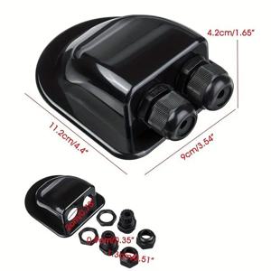 방수 ABS 정션 박스 태양 전지 패널 지붕 씰링 파이프 분할 유형 RV Motorhomes Camper Boats 용 이중 케이블 엔트리 글 랜드