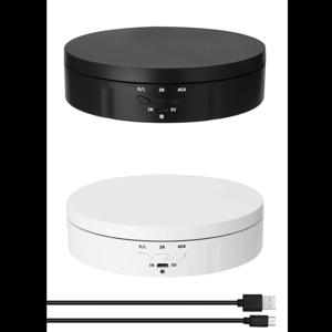 전동 회전 거울 디스플레이 스탠드, 360도 턴테이블, 보석 홀더, USB 전원 공급 장치, 회전 촬영, 3개 속도