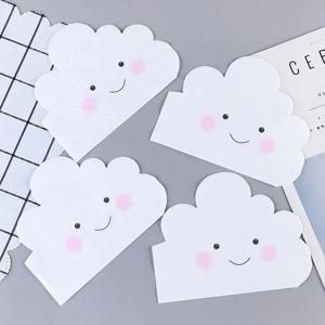 귀여운 구름 모양의 종이 수건, 컬러 냅킨 인쇄, 얼굴 조직 모양, 파티 종이 수건, 데쿠 파주용 냅킨