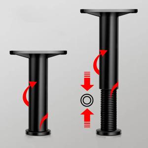 신축성 조절식 침대 빔 지지대 발 강화 플라스틱 가구 다리 소파 다리 침대 하단 하중 지지 브래킷, 블랙, 1 개