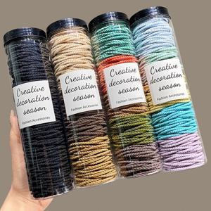 100 개/몫 헤어 밴드 Scrunchie 솔리드 컬러 탄성 고무 밴드 헤어 밴드 넥타이 머리띠 헤어 액세서리 포니 테일 Hairbands
