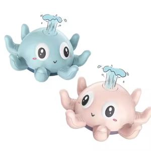 LED 조명 및 음악이 포함된 전기 문어 목욕 장난감 - 자동 물 스프링클러, 유아용 BPA 프리 아기 목욕 시간 장난감(수영장 선물)