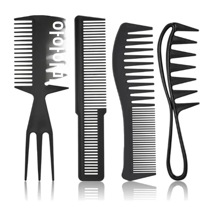 2/3/4개입 와이드 톱니 컬 빗 엉킴 방지 빗 텍스처 빗 곱슬머리 젖은 머리 웨이브 두꺼운 머리 가발용 미용실 이발사 헤어스타일 도구