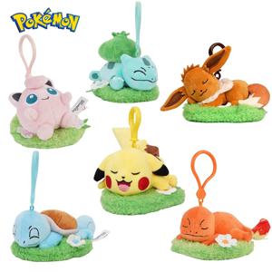 포켓몬 Snorlax 피카추 Eevee Jigglypuff Bulbasaur 키 체인 플러시 장난감 만화 & 귀여운 배낭 펜던트 어린이 선물