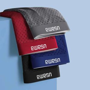 4Pcs 얼음 실크 남자 복서 반바지 플러스 크기 멋진 통기성 슬림 맞는 속옷 섹시한 메쉬 란제리 도매 팬티 5001