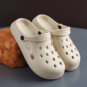 남성용 여름 해변 샌들, 남녀 공용 캐주얼 정원 나막신, 야외 와이드 토 크로스 샌들, 미끄럼 방지 하우스 샤워 슬리퍼