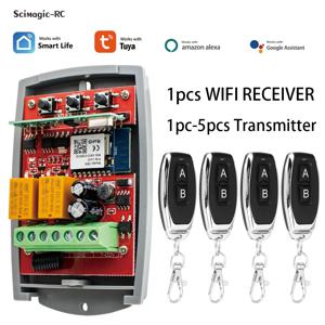 1PC 2 채널 WIFI Tuya 스마트 원격 제어 외부 수신기 차고 게이트 오프너 컨트롤러 1PC-5PCS 433mhz 송신기