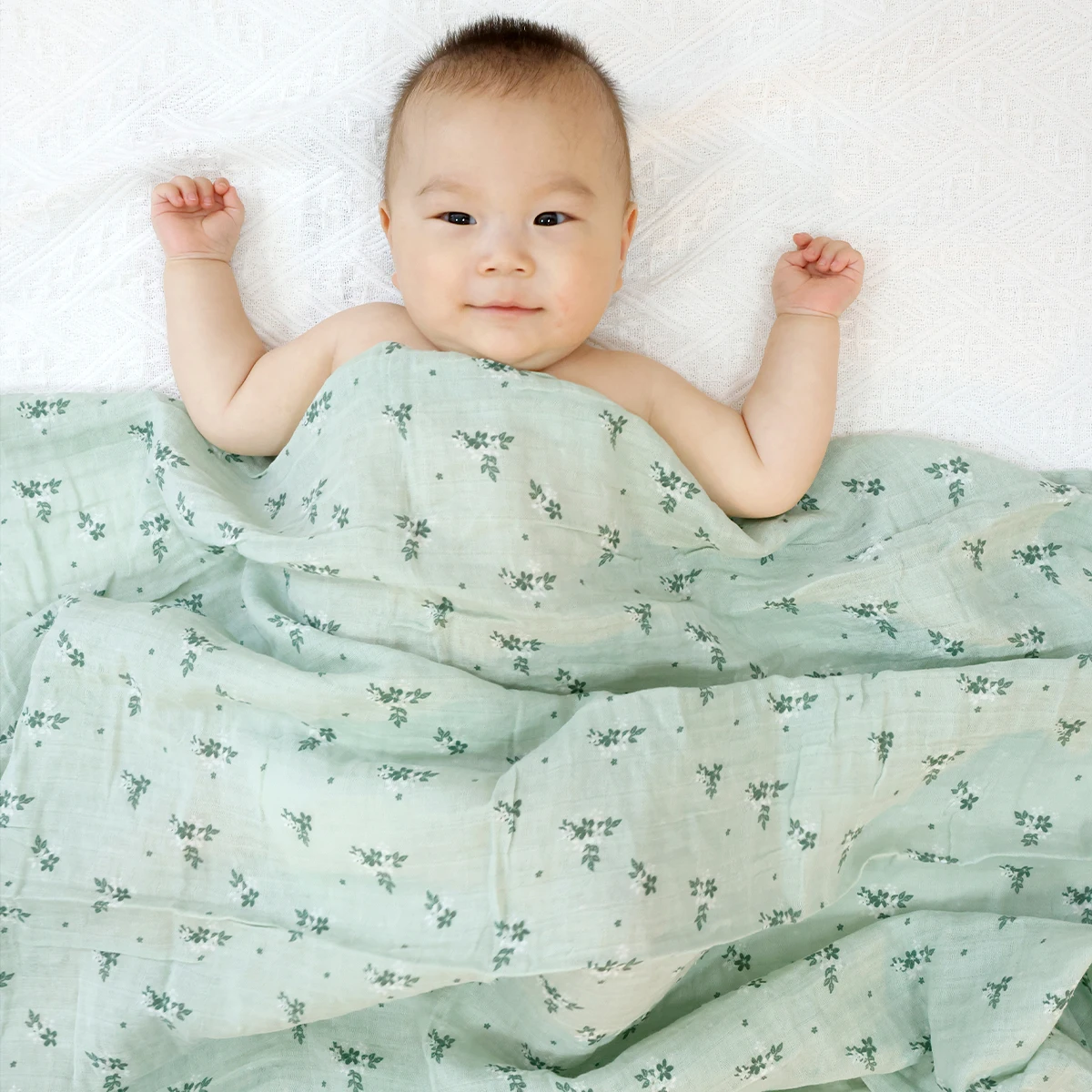 HappyFlute 아기 모슬린 Swaddle 100% 면 여름 부드러운 귀여운 인쇄 아기 담요 120*110CM