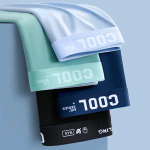 4Pcs 복서 반바지 남자 속옷 얼음 실크 속옷 섹시한 팬티 3A 항균 통기성 탄성 란제리 플러스 크기 L-6XL