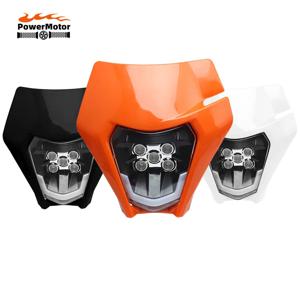 KTM 헤드 라이트 플레이트 LED 오토바이 엔듀로 페어링 EXC MX SX 심지 헤드 램프 먼지 자전거 부품 Supermoto Motocross Enduro Mask