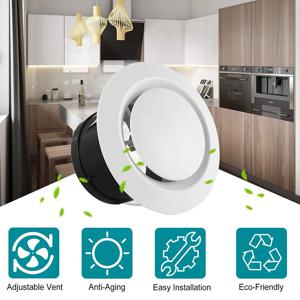 75/100/125mm ABS 벽 천장 공기 공급 통풍구 덕트 환기 배기 그릴 커버 방수 콘센트 난방 냉각 통풍구
