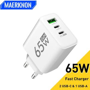 65W GaN USB 충전기 빠른 충전 빠른 Charger3.0 iPhone 15 용 여행용 충전기 Samsung Xiaomi 휴대 전화 어댑터 EU US 플러그