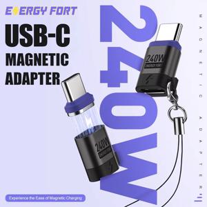 USB C 마그네틱 어댑터 USB3.0 유형 C 커넥터 PD 240W 충전 480Mbps 데이터 전송 USB C 장치 iPhone Samsung 변환