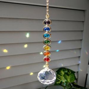 1pc 크리스탈 Suncatcher 모바일 명상 홈 장식 레인보우 메이커 프리즘 Suncatcher (레인보우 및 판타지)