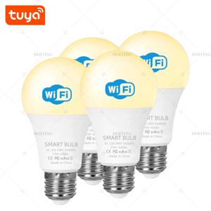 스마트 라이프 Tuya WiFi E27 전구 LED 조명 App 디밍이 가능한 음성 제어는 Alexa Google Assistant 220V 2700-6500K와 함께 작동합니다.