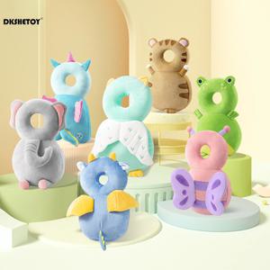 아기 워커 머리 보호 쿠션 동물 플러시 패드 조절 가능한 스트랩 아기 보호 패드 유아 아기를위한 샤워 선물