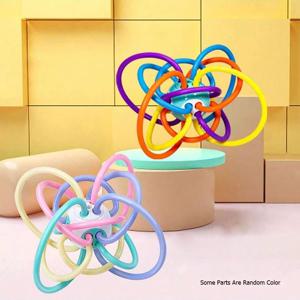 아기 손잡이 훈련 맨하탄 공 장난감, 손 딸랑이 치발기, 음식 등급, 씹을 수 있음, 끓을 수 있음