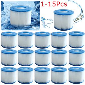 Flowclear 사이즈 VI 필터 카트리지 Lay-Z-Spa 교체용 수영장 필터, Intex 필터 교체용, 1-15 개