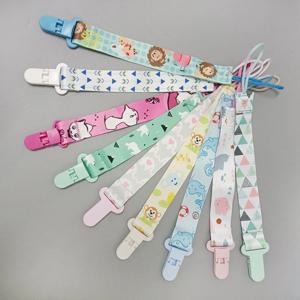 만화 원단 아기 젖꼭지 체인, 어린이 장난감 젖꼭지, 낙하 방지 체인, 분실 방지 클립, 1/3 개