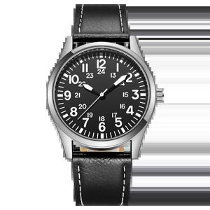 항공에서 영감을 받은 42mm 파일럿 컬렉션 읽기 쉬운 일본 무브먼트 24H 디스플레이